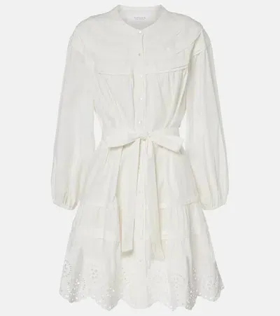 Velvet Barb Broderie Anglaise Cotton Minidress In White