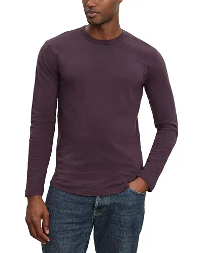 Velvet By Graham & Spencer Long Sleeve Crewneck Tee In Murano Purple