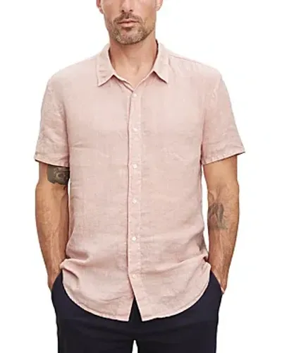 Velvet By Graham & Spencer Velvet By Graham & Spenser Mackie Short Sleeve Regular Fit Linen Shirt In Plush Pnk