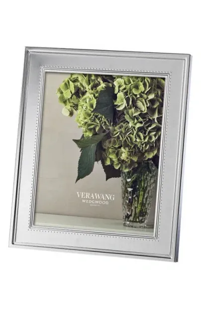 Vera Wang X Wedgwood Grosgrain Picture Frame In Metallic Silver