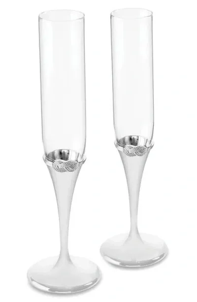 Vera Wang X Wedgwood Infinity Set Of 2 Toasting Flutes In Metallic Silver