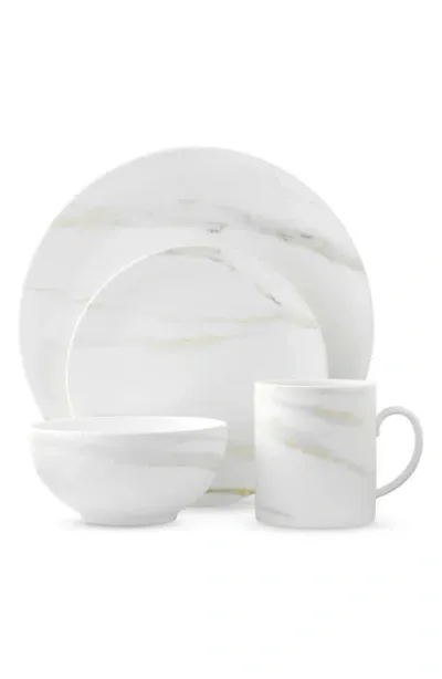 Vera Wang X Wedgwood Venato Imperial 4-piece Bone China Dinnerware Place Setting In White