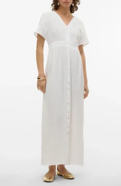 Vero Moda Natali Maxi Shirtdress In White