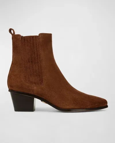 Veronica Beard Alina Suede Chelsea Booties In Cedar