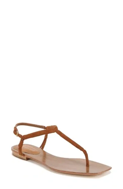 Veronica Beard Amelia Wrapped Suede Slingback Sandals In Caramel