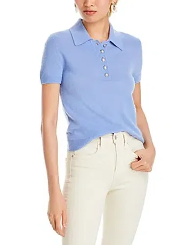 Veronica Beard Brandt Cashmere Polo Top In Hydrangea