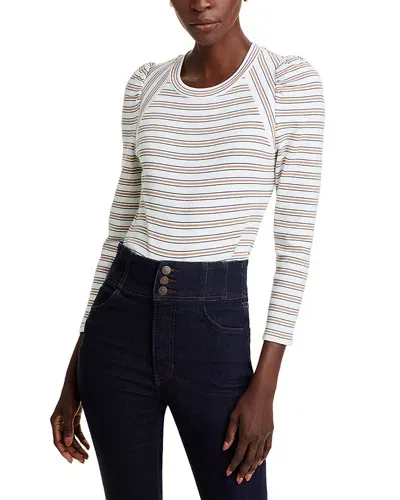 Veronica Beard Delano Striped Top In Off White