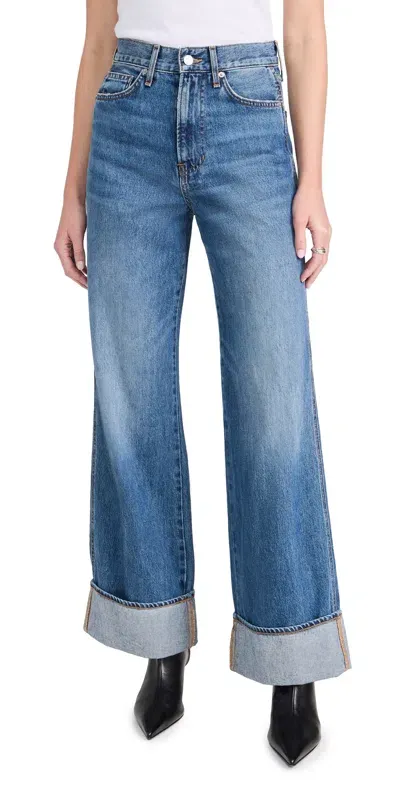 Veronica Beard Jean Taylor High Rise Wide Leg Jeans Rebel Stone