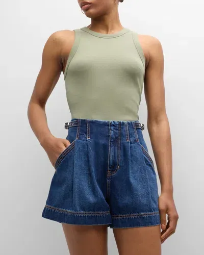 Veronica Beard Jordyn Cropped Tank Top In Sage