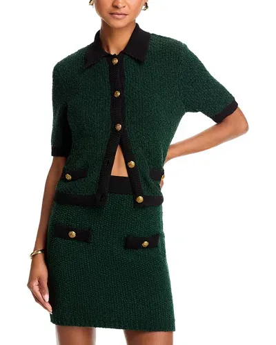 Veronica Beard Marie Cardigan In Pine/black