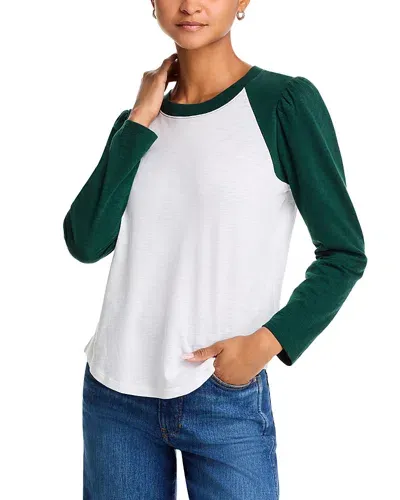 Veronica Beard Mason Baseball Tee In Whitepine