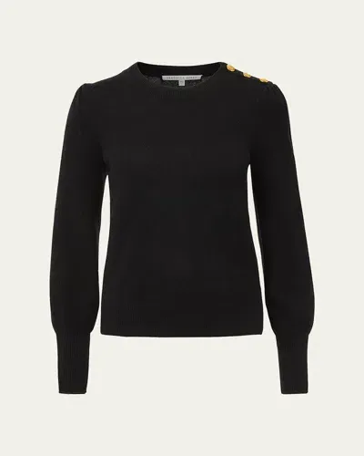 Veronica Beard Nelia Cashmere Crewneck Sweater In Black