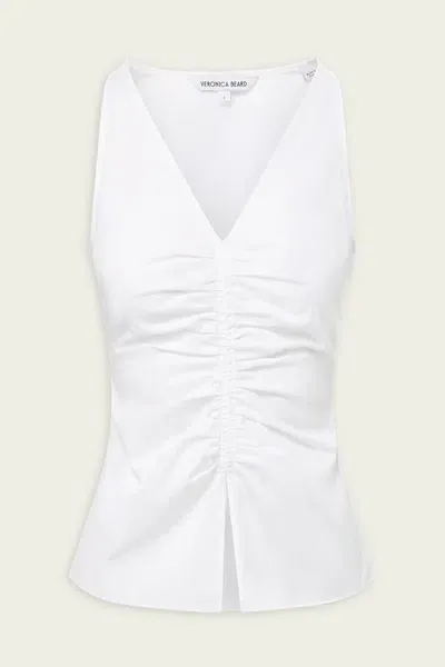 Veronica Beard Oya Stretch-cotton Tank Top In White