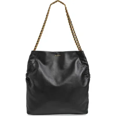 Veronica Beard Slouch Leather Shoulder Bag In Black