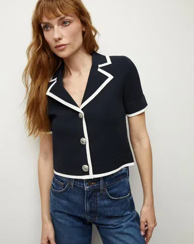 Veronica Beard Stovall Knit Jacket In Navy