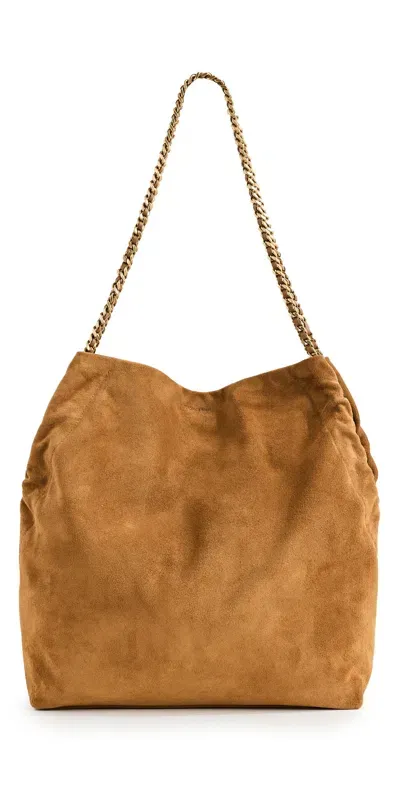 Veronica Beard Suede Chain Hobo Bag Acorn