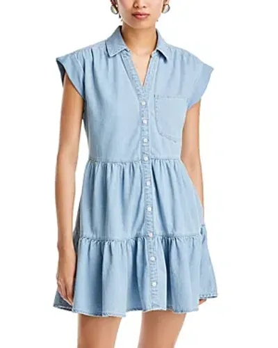 Veronica Beard Trisha Tiered Mini Dress In Blue