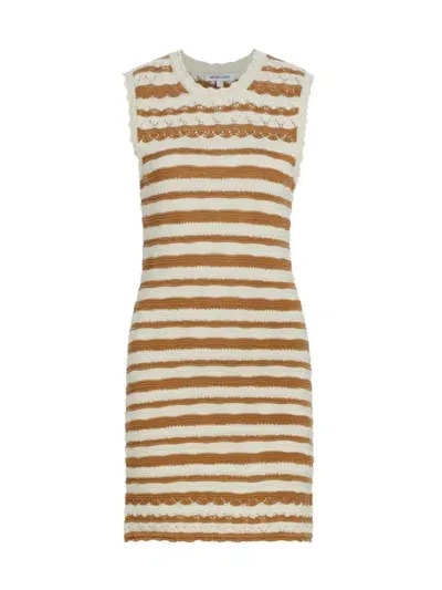 Veronica Beard Templeton Dress In Desert Khaki Off White