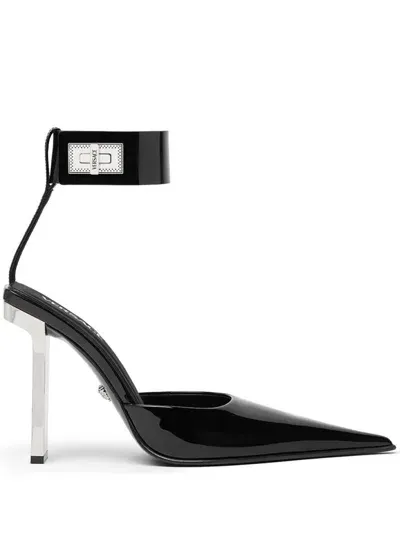 Versace Slice Slingback-pumps 105mm In Black