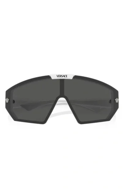 Versace 47mm Irregular Mask Sunglasses In White