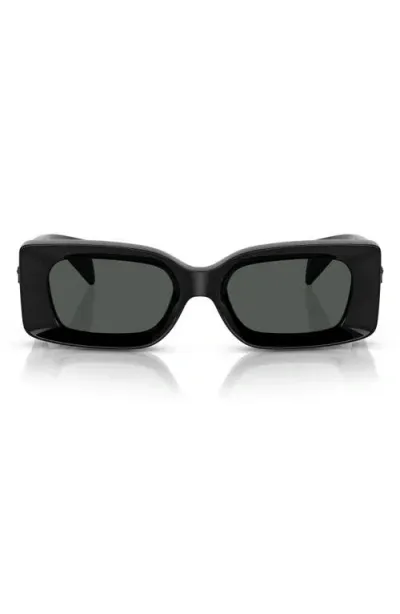 Versace 52mm Rectangular Sunglasses In Black