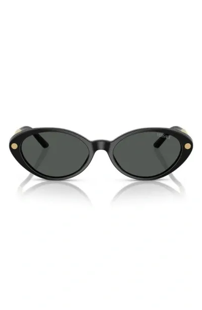 Versace 54mm Oval Sunglasses In Black