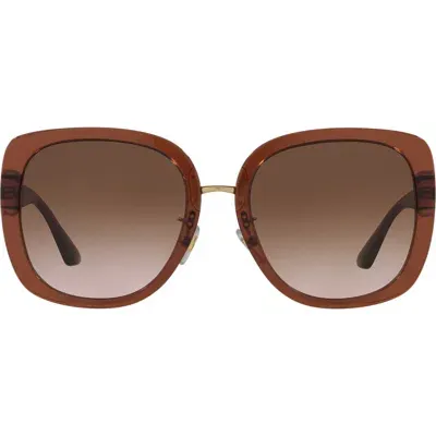 Versace 56mm Pillow Sunglasses In Brown Transparent