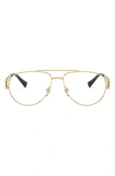 Versace 57mm Aviator Optical Glasses In Gold/demo Lens