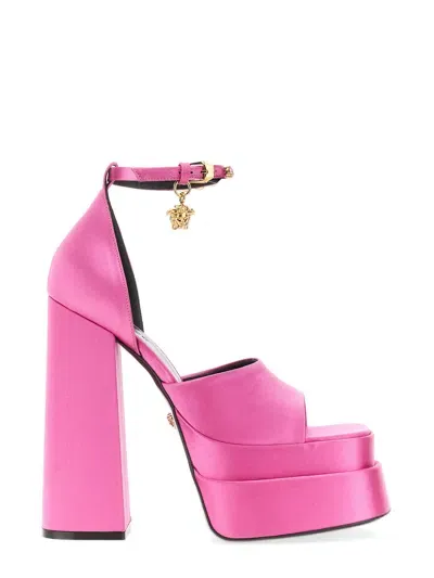 Versace Aevitas Medusa Platform Sandals In Pink