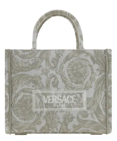 Versace Athena Barocco Tote Bag In Beige