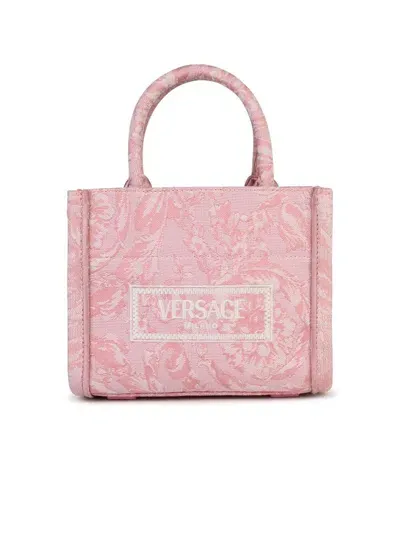 Versace Barocco Athena Top Handle Bag In Pink