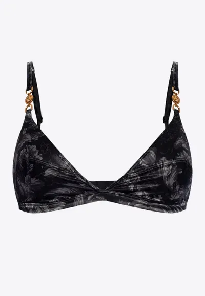 Versace Barocco Bra In Black