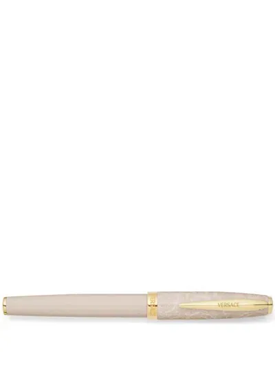 Versace Barocco-print Roller Pen In Neutrals