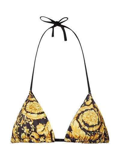 Versace Baroque Bikini Top Clothing In Multicolour