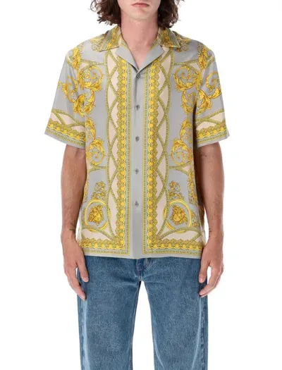 Versace Baroque Coupe Des Dieux Bowling Shirt In Multicolor