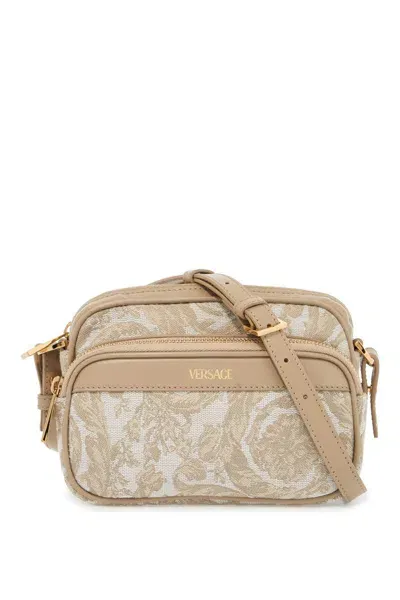 Versace Baroque Messenger Bag In Beige