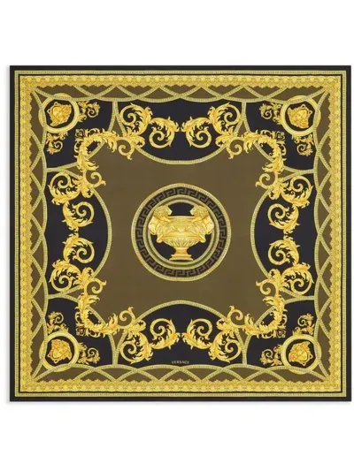 Versace Baroque Silk Scarf In Multi