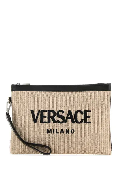 Versace Beauty Case-tu Nd  Male In Beige