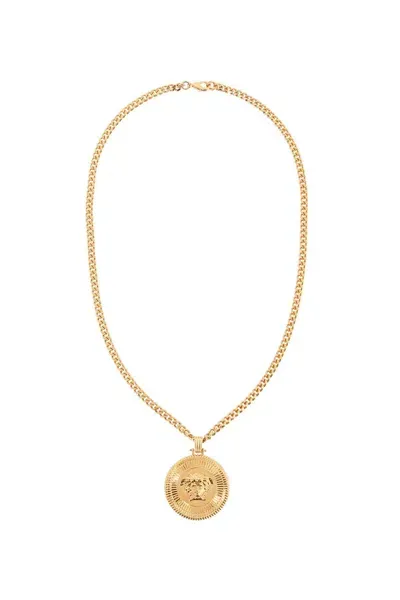 Versace Biggie Medusa Necklace In Gold