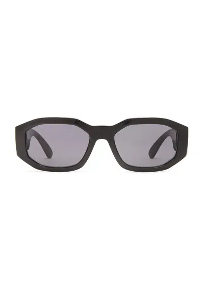 Versace Biggie Oval Sunglasses In Black