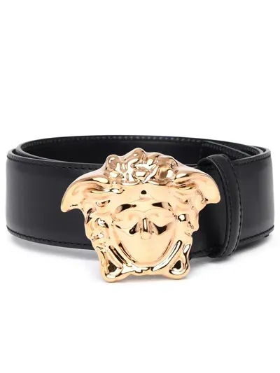 Versace Black Lear La Medusa Belt