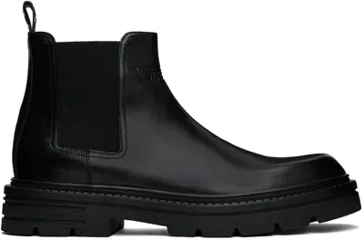 Versace Black Adriano Chelsea Boots In 1b00p Nero/ Palladio Lucido