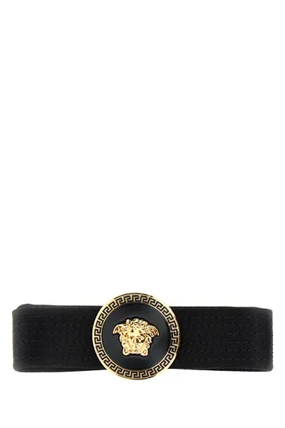 Versace Black Fabric Hair Clip