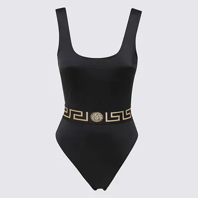 Versace Greca Swimsuit In Black