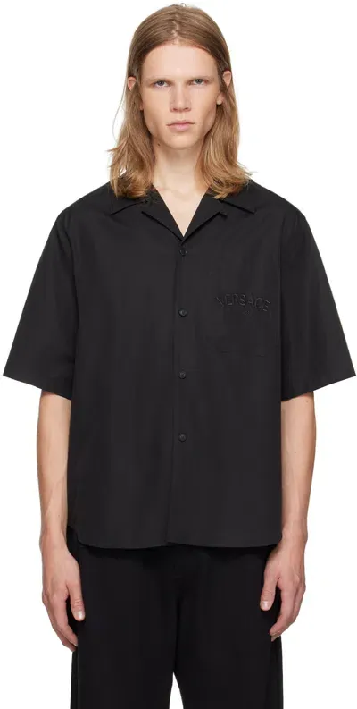 Versace Black 'la Coupe Des Dieux' Shirt In Blackprint