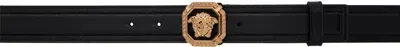 Versace Black 'la Medusa' Leather Belt In 1b00v-black-