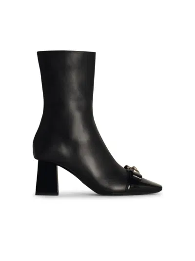 Versace Gianni Ribbon 70mm Ankle Boots In Black