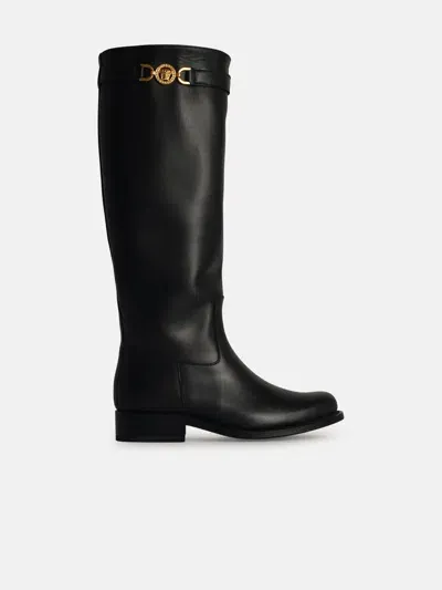 Versace Black Leather Boots