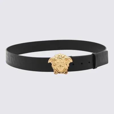 Versace Black Leather Medusa Belt