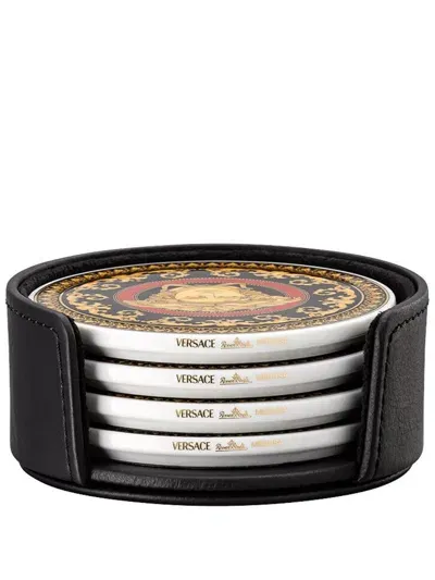 Versace Black Medusa Porcelain Coaster Set